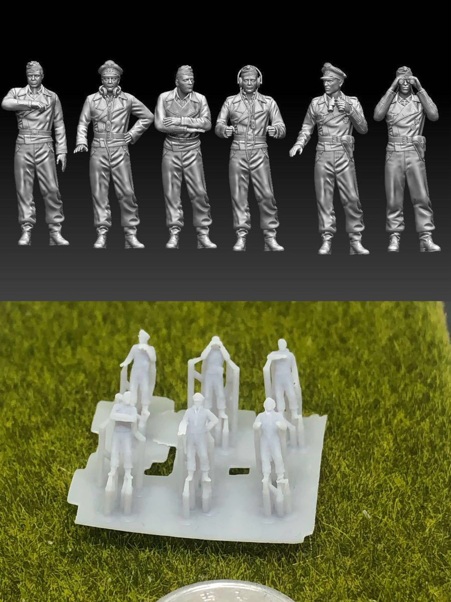 1/144レジンキット 未組立 未塗装 WWⅡ ドイツ軍 戦車兵士フィギュア6体 ワールドタンクミュージアム 【同梱可能】拍卖
