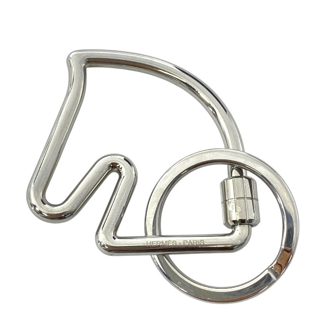 HERMES エルメス キーリング キーホルダー 小物 ホース 馬 Porte-cles cheval シュバル メタル シルバー拍卖
