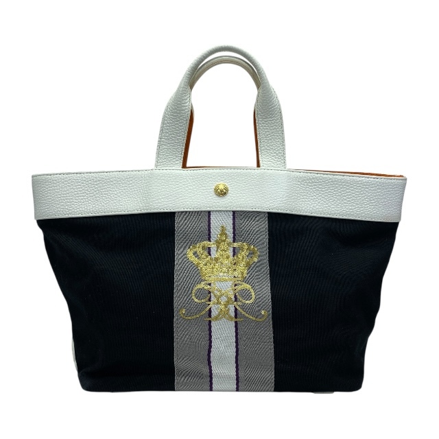 ADMJ エーディーエムジェイ ハンドバッグ トートバッグ 手持ちカバン 肩掛け キャンバス レザー スパンコール ブラック ホワイト拍卖