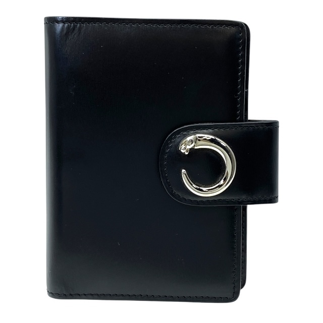 Cartier カルティエ パンテール 手帳カバー スケジュール帳 アジェンダ 5穴式 レザー ブラック拍卖