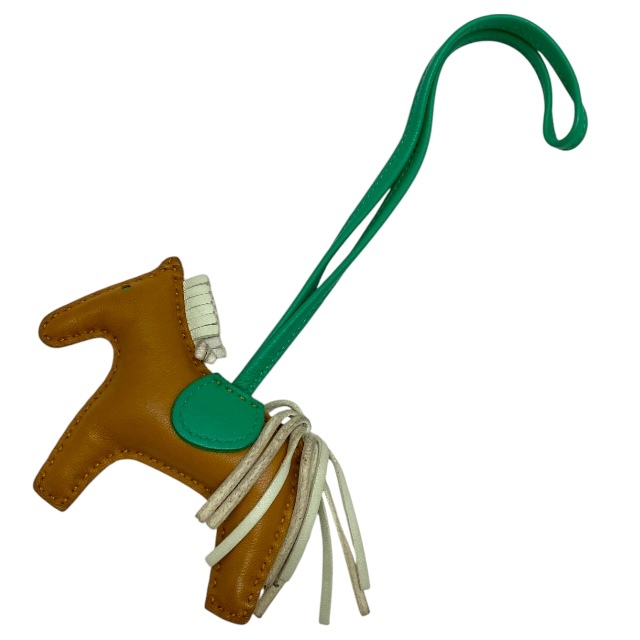 HERMES エルメス ロデオチャーム PM バッグチャーム 馬モチーフ キーホルダー アニョーミロ ラムスキン ブラウン B刻印拍卖