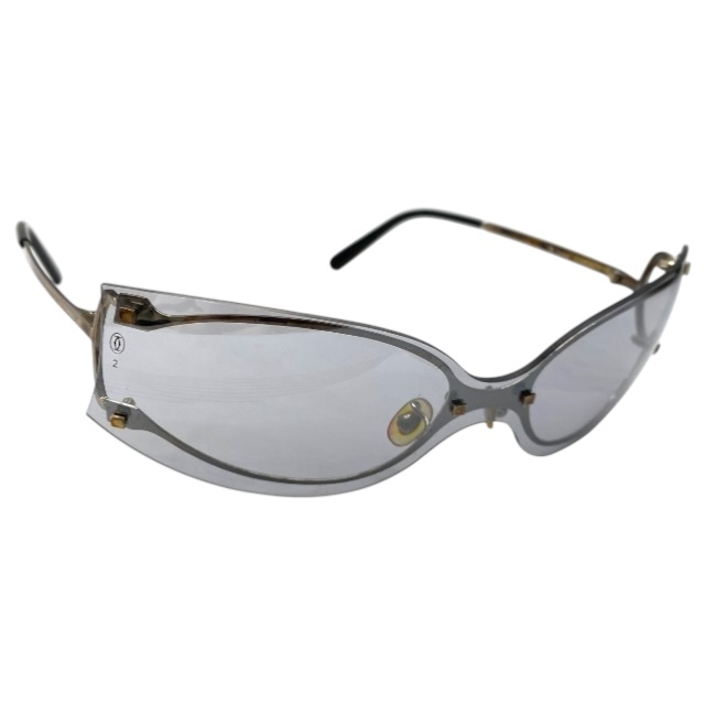 Cartier カルティエ 南青山オープン記念モデル サングラス アイウェア アクセサリー 小物 カラーレンズ ロゴ メタル シルバー グレー拍卖