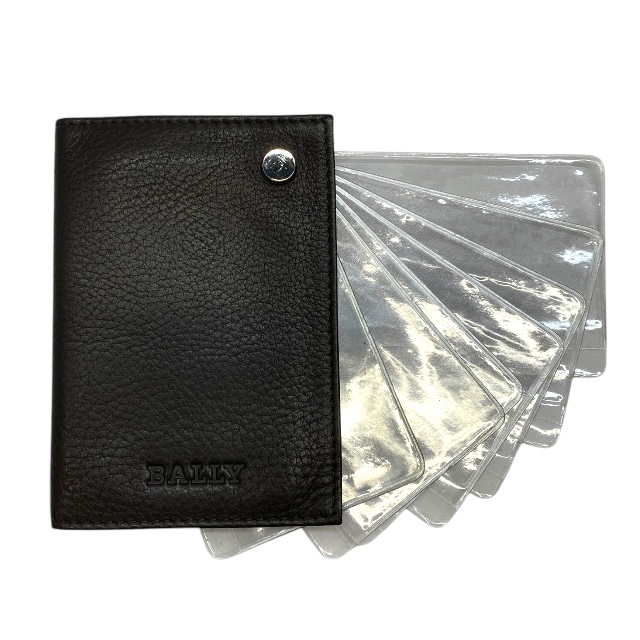 BALLY バリー カードケース パスケース コンパクト ロゴ レザー ブラウン系拍卖