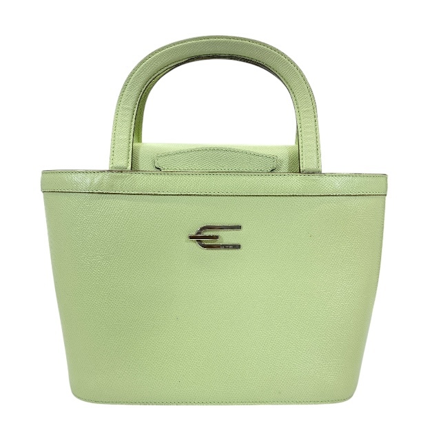 ETRO エトロ 2way ショルダーバッグ ハンドバッグ 手持ち鞄 肩掛け 斜め掛け ロゴ レザー ライトグリーン拍卖