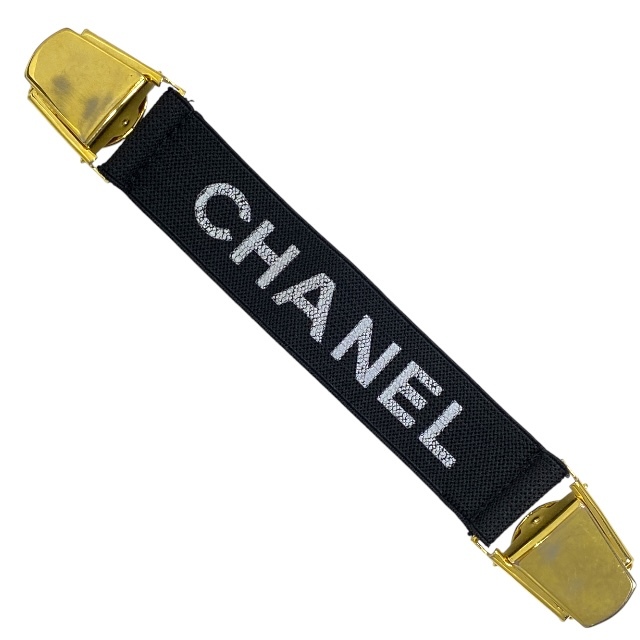 CHANEL シャネル アームバンド アクセサリー ジュエリー 小物 クリップ ロゴ ゴム GP ゴールド ブラック拍卖