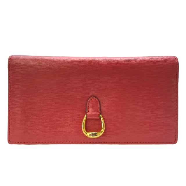 POLO RALPH LAUREN ポロ ラルフローレン 財布 長財布 ロングウォレット 二つ折り財布 ロゴ レザー ピンク系拍卖