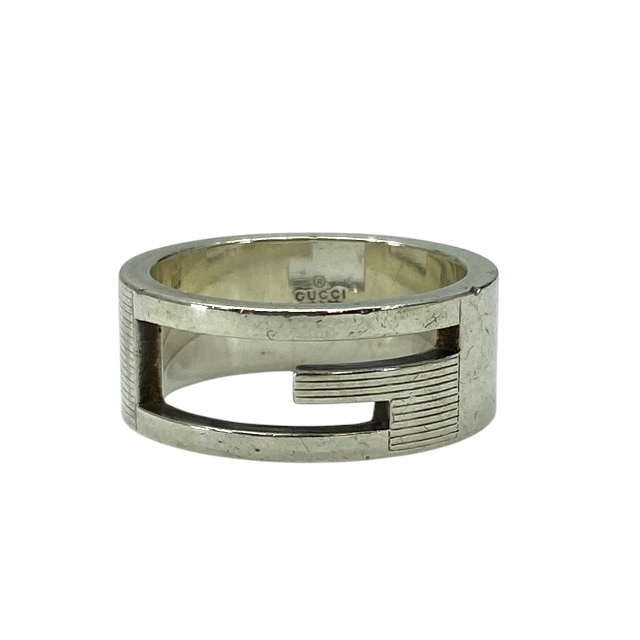 GUCCI グッチ ブランデッドG オープンGリング リング 指輪 アクセサリー 小物 SV925 シルバー 12号拍卖