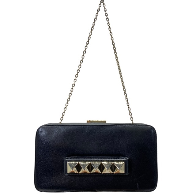 VALENTINO ヴァレンティノ ハンドバッグ チェーンバッグ ミニバッグ クラッチバッグ がま口 スタッズ レザー ブラック拍卖