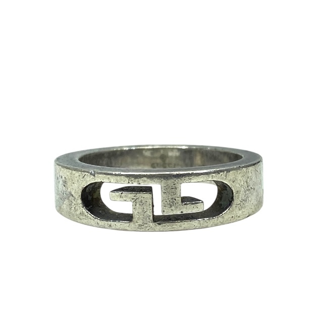 GUCCI グッチ リング 指輪 アクセサリー ジュエリー 小物 GGロゴ カットアウト SV925 シルバー 18号拍卖