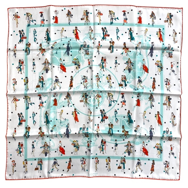 【限定・美品】HERMES エルメス スカーフ カレ70 EX LIBRIS LES PARISIE エクスリブリス パリジェンヌ シルク マルチカラー拍卖