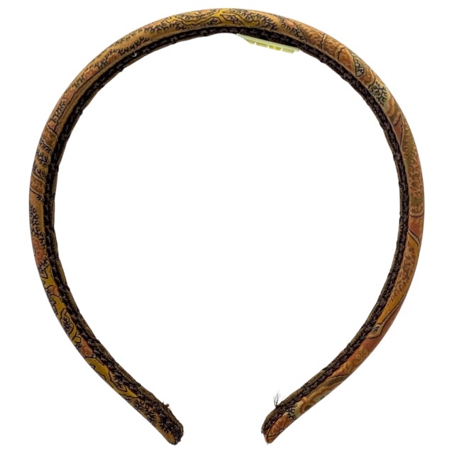 ETRO エトロ カチューシャ ヘアアクセサリー 小物 総柄 ペイズリー柄 シルク ブラウン マルチカラー拍卖