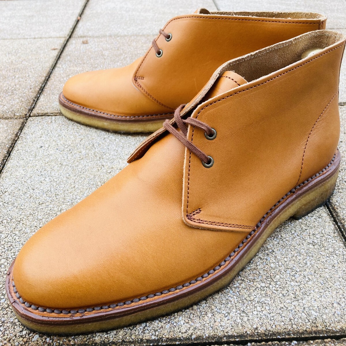 ★美品★ リーガル REGAL 26cm チャッカブーツ クレープソール 栃木レザー 革靴 ライトブラウン BR 茶 日本製 メンズ デザートブーツ拍卖