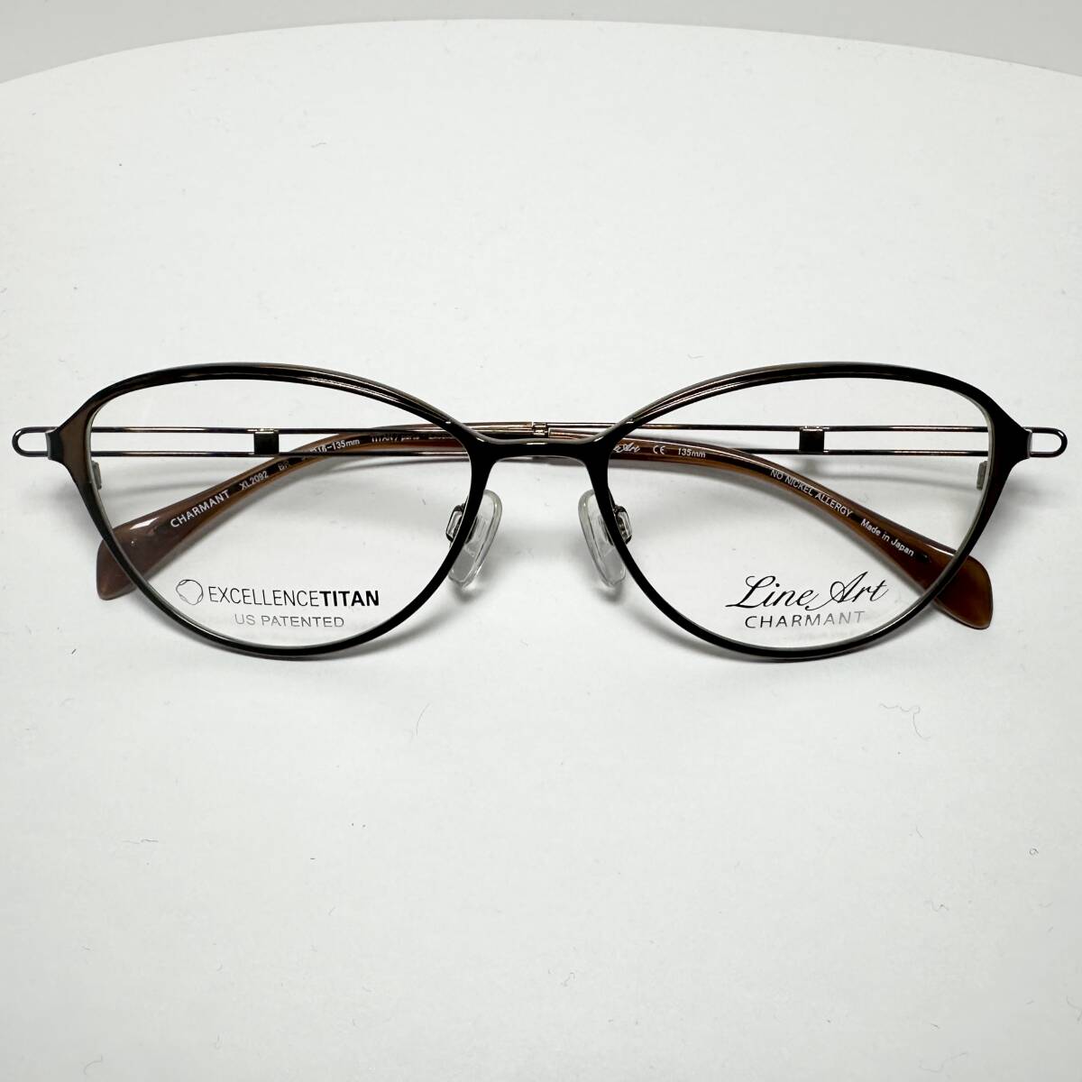 Line Art CHARMANT ラインアート シャルマン 優雅デザイン レディース 正規新品 日本製チタン素材 茶色メガネ 拍卖