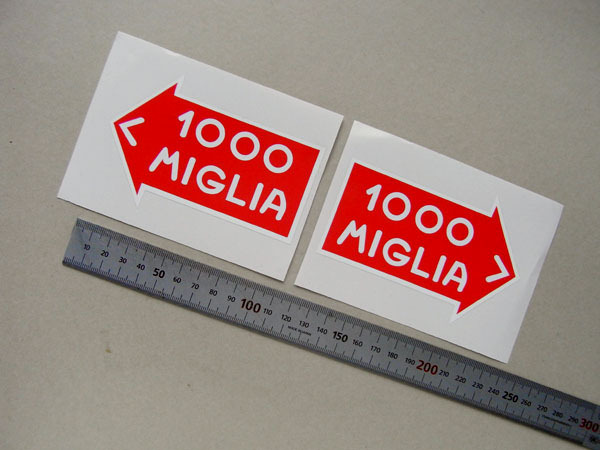 ミッレミリア 大会ウィンドーステッカー 両サイド2枚セット 白地 11.0cm拍卖