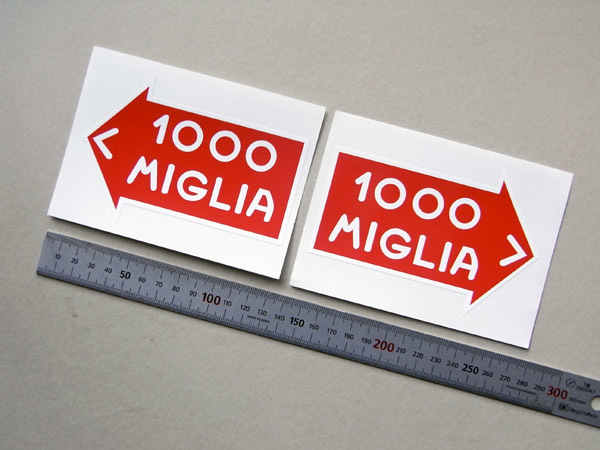 ミッレミリア 大会ステッカー 両サイド2枚セット 白地 12.5cm拍卖