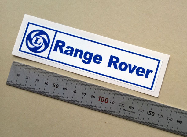 BL レンジローバー ウィンドーステッカー紺文字 白地 外貼り 14.6cm拍卖