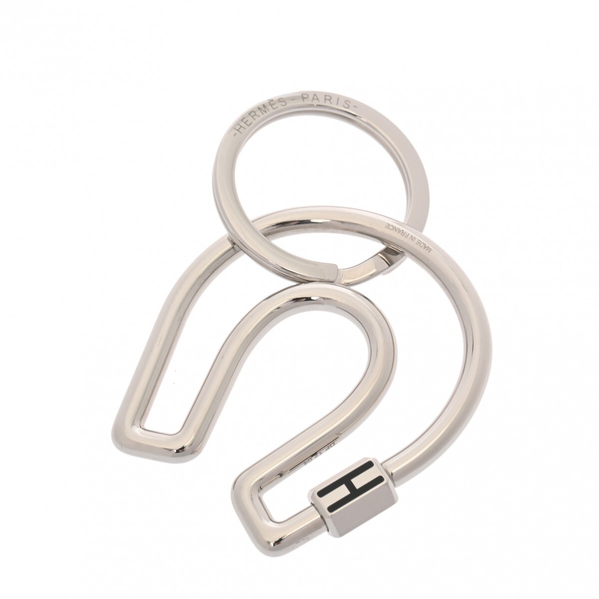 HERMES エルメス フェール ア シュヴァル シルバー メンズ メタル キーホルダー 新同 中古 銀蔵拍卖