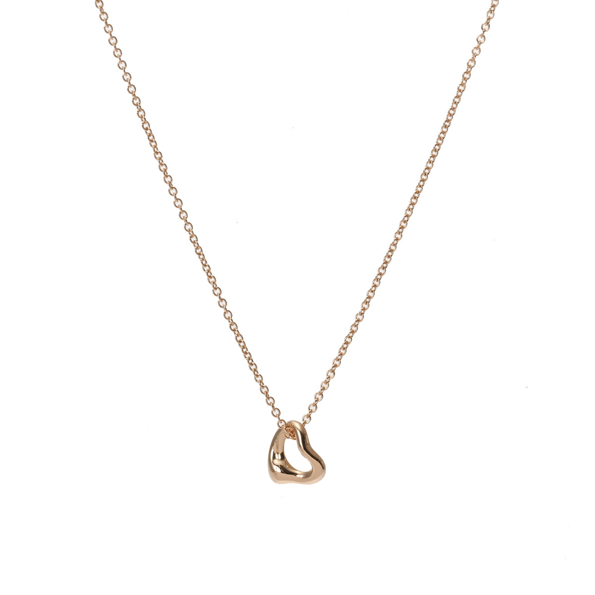 TIFFANY&Co. ティファニー オープンハート ネックレス レディース K18ピンクゴールド PG ネックレス Aランク 中古 銀蔵拍卖