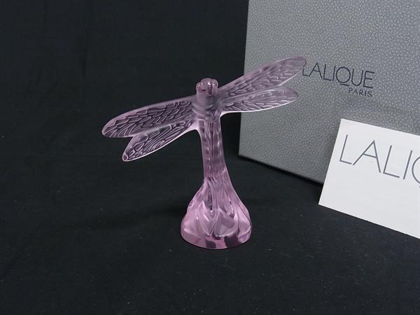■新品■未使用■ LALIQUE ラリック トンボ オブジェ 置物 インテリア クリアピンク系 FI5827拍卖