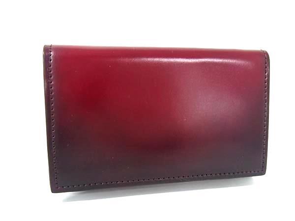 ■新品■未使用■ YUHAKU ユハク レザー カードケース カード入れ 名刺入れ メンズ レディース ボルドー系 BM5914拍卖