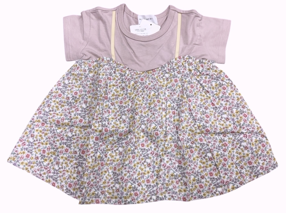 人気! 新品タグ付 ウィルメリー WILL MERY★キャミ着てる風 切替え 半袖Tシャツ★130cm 9-10才目安 ¥2090拍卖