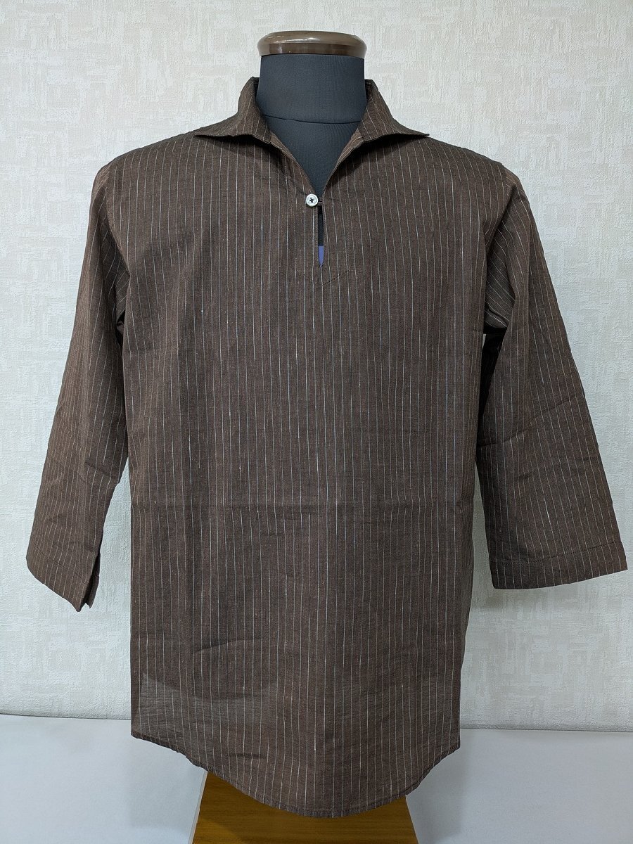 七分袖 g-stage 夏物 麻入り カプリシャツ(46)M 送料無料 新品拍卖