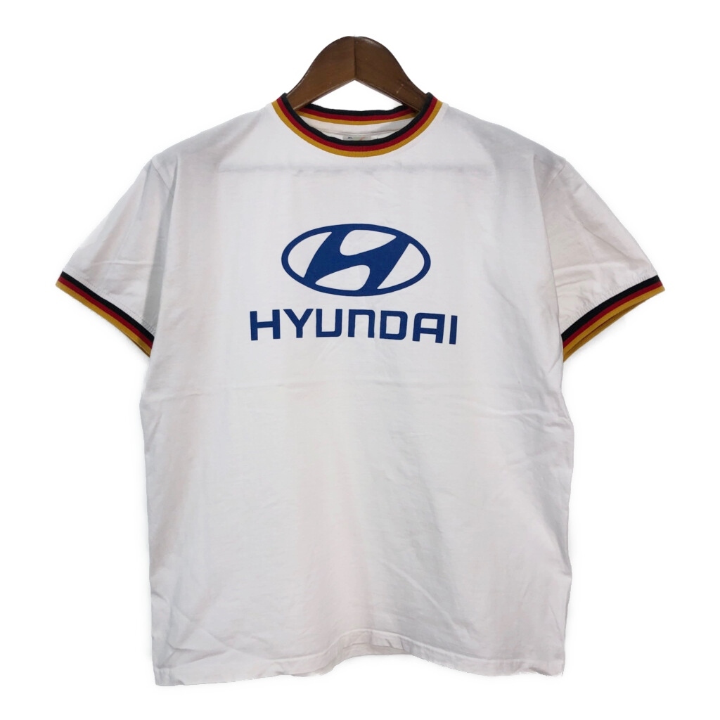 HYUNDAI ヒョンデ リンガーTシャツ 企業ロゴ ホワイト(メンズ XL)中古 古着 T6360拍卖