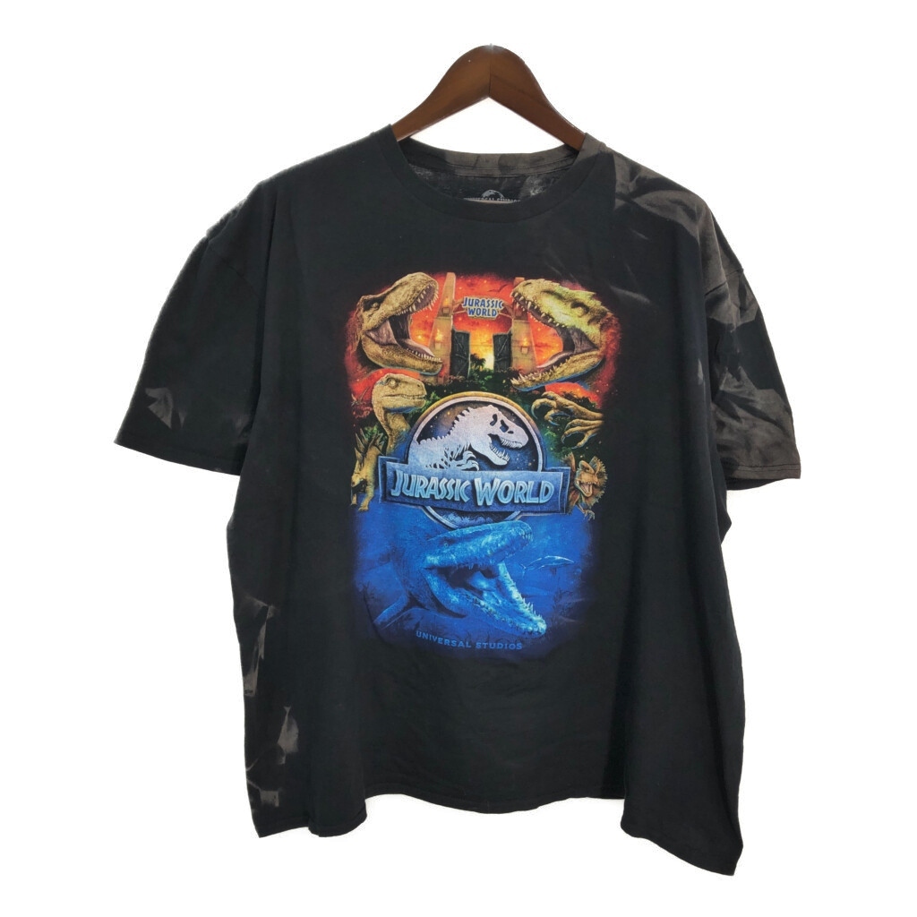 UNIVERSAL STUDIO ジュラシック・ワールド Jurassic World 半袖Tシャツ ムービー キャラクター ブラック(メンズ 2XL)中古 古着 T6586拍卖