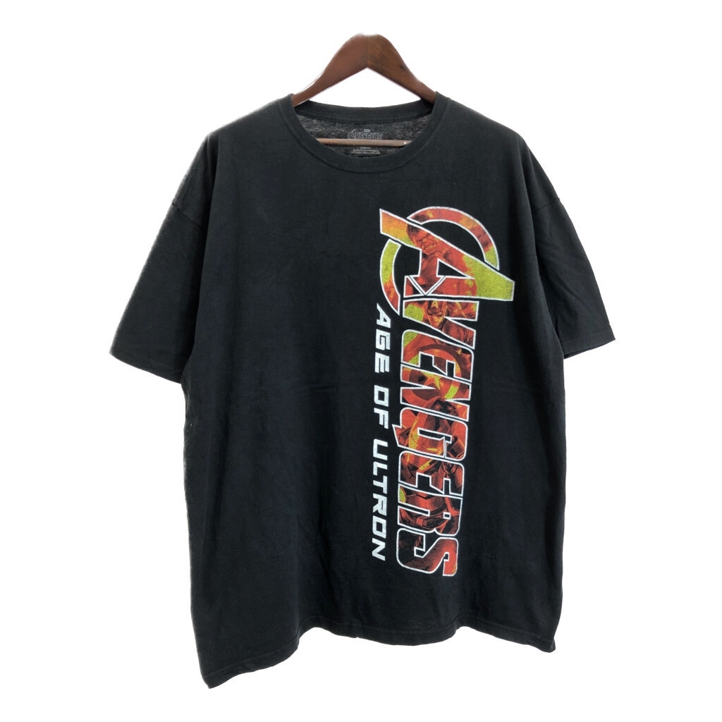 MARVEL マーベル AVENGERS アベンジャーズ 半袖Tシャツ 大きいサイズ ムービー ブラック(メンズ XXL)中古 古着 T6642拍卖