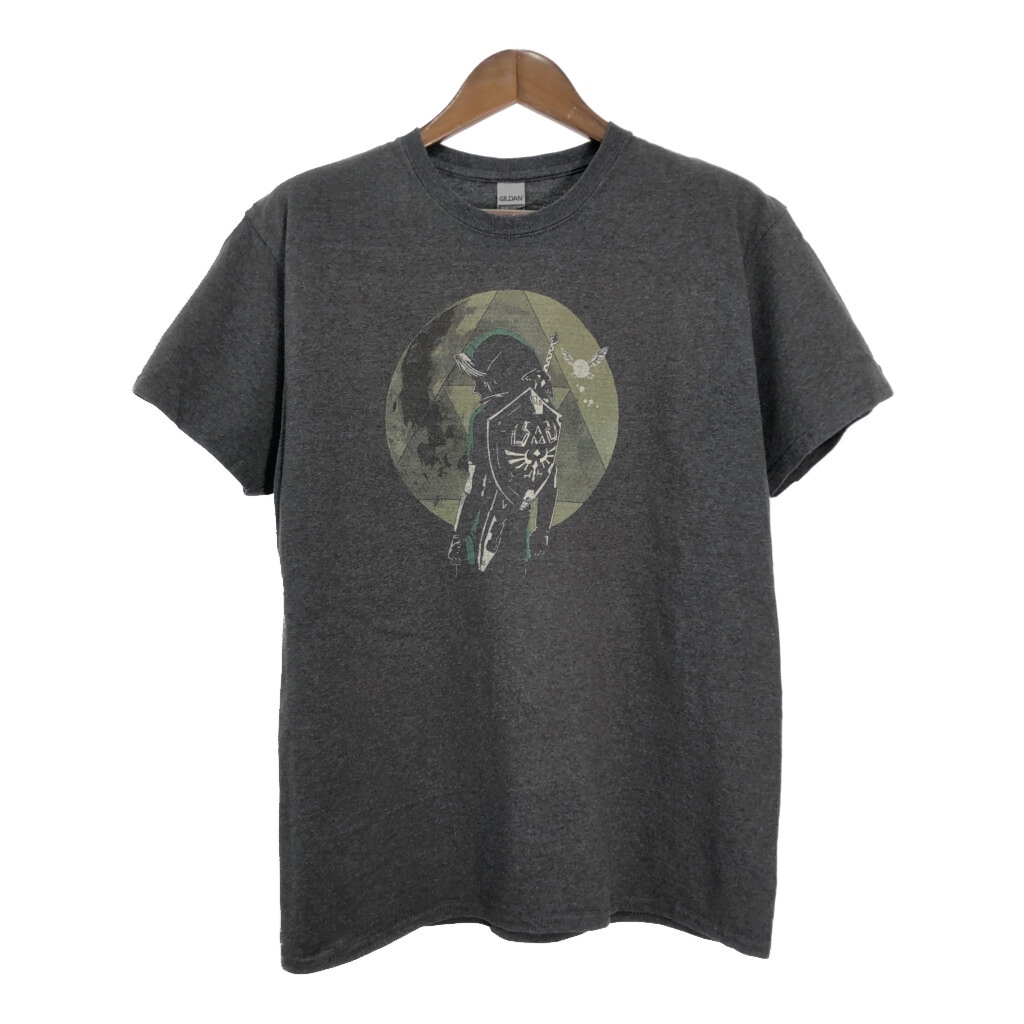 GILDAN ギルダン ゼルダの伝説 半袖Tシャツ ゲーム グレー(メンズ L)中古 古着 T6683拍卖