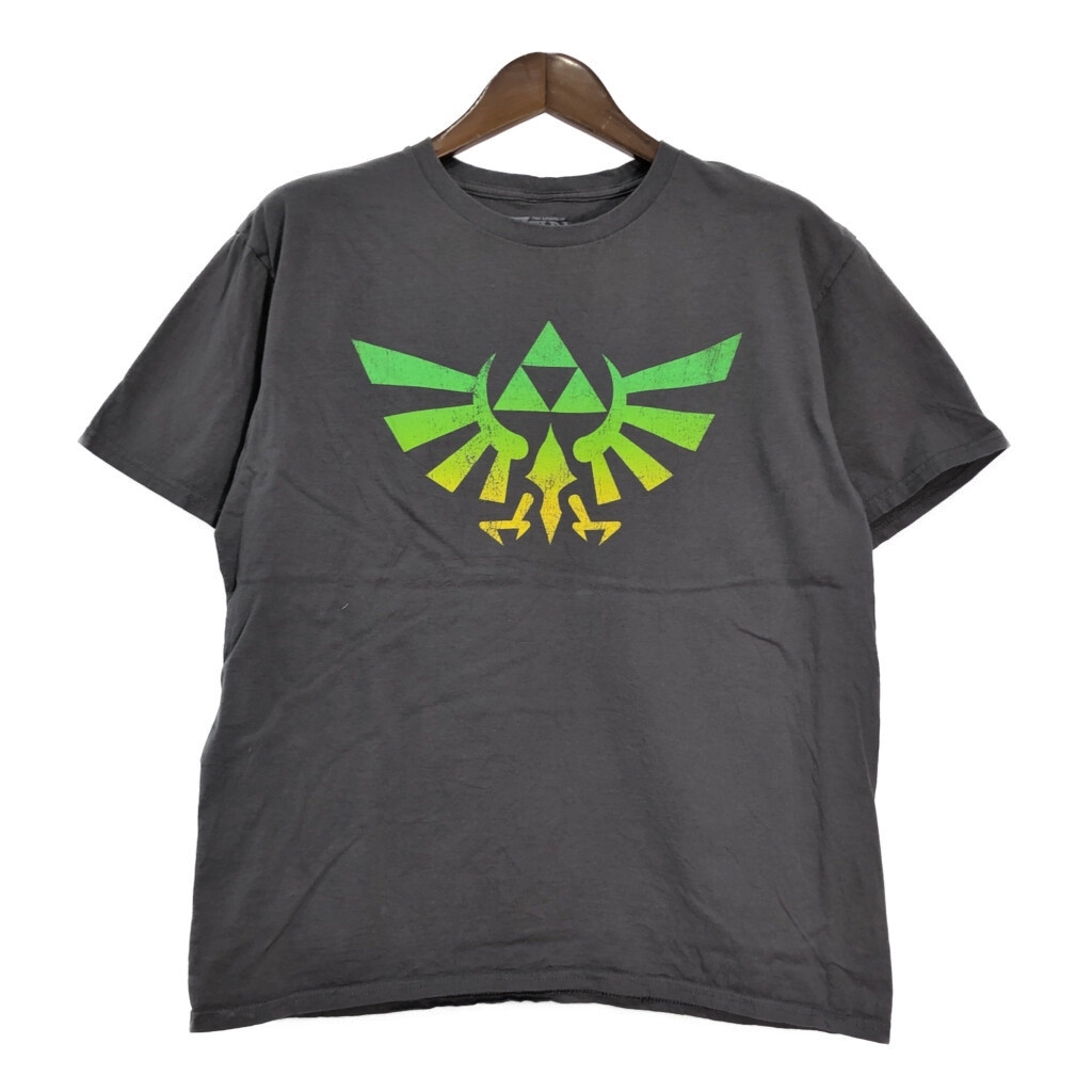 ゼルダの伝説 半袖Tシャツ ゲーム グレー(メンズ L)中古 古着 T6685拍卖