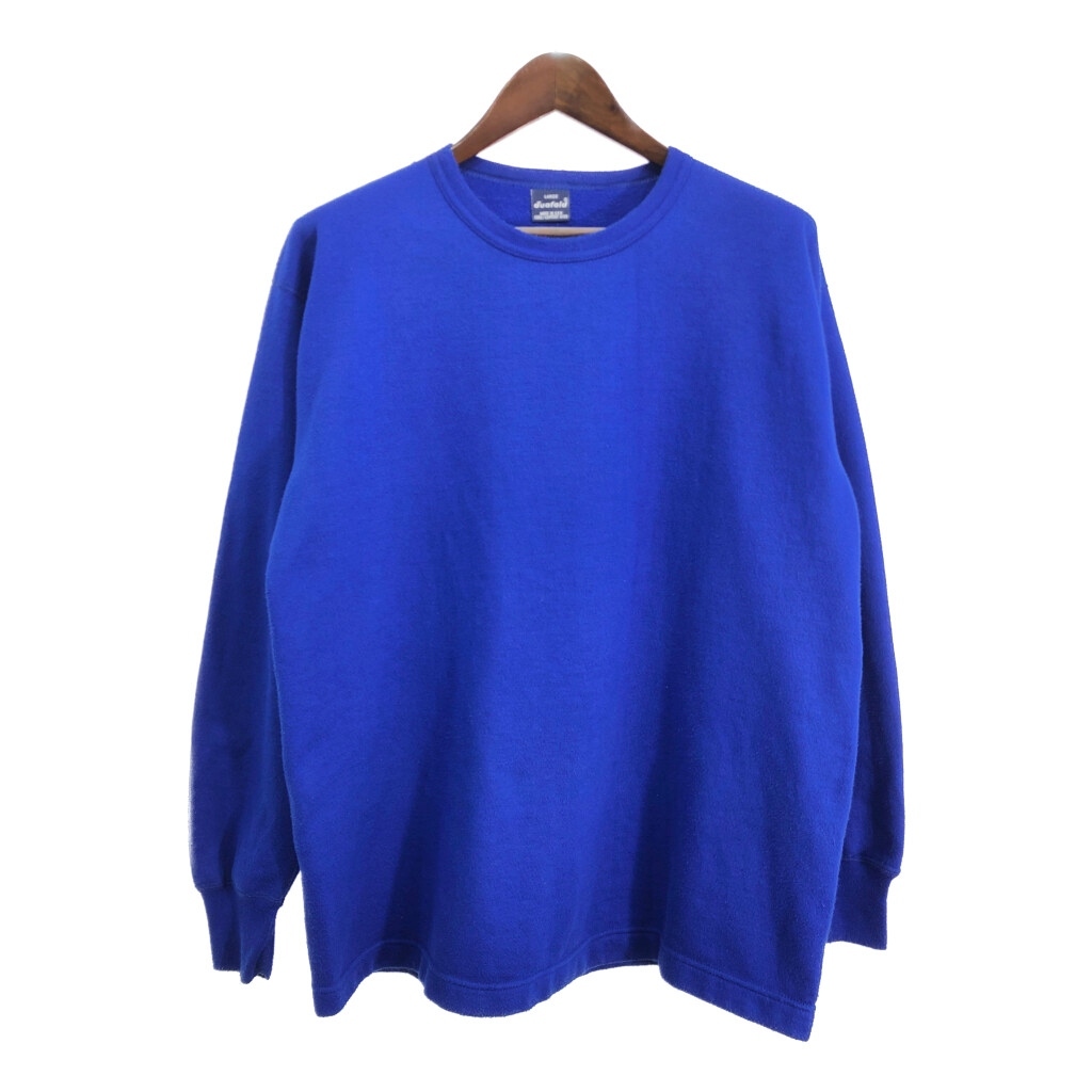 90年代 USA製 duofold デュオフォールド 長袖Tシャツ ブルー(メンズ LARGE)中古 古着 T6873拍卖