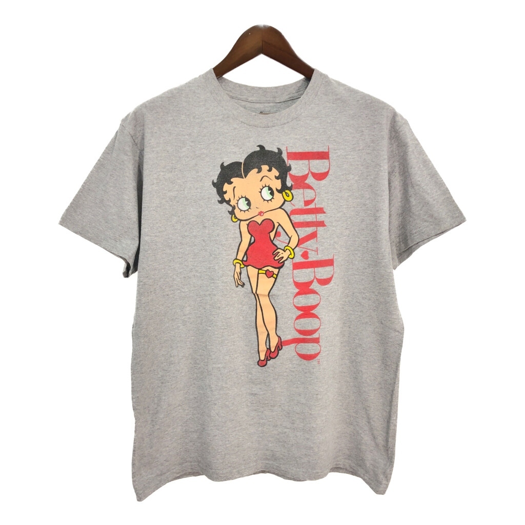 Betty Boop ベティ・ブープ 半袖Tシャツ グレー(メンズ L)中古 古着 T7066拍卖