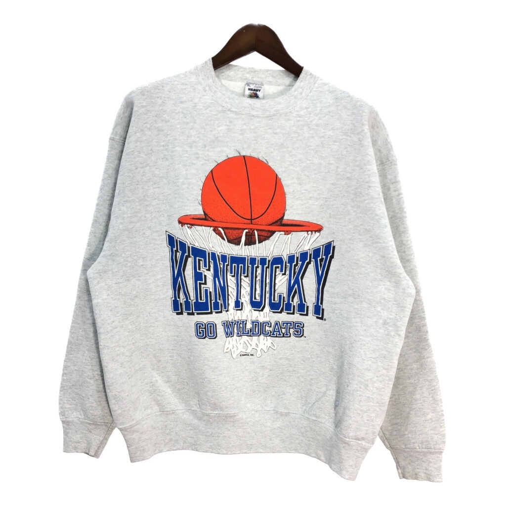 90年代 USA製 ケンタッキー・ワイルドキャッツ スウェット バスケットボール グレー(メンズ XL)中古 古着 T7200拍卖