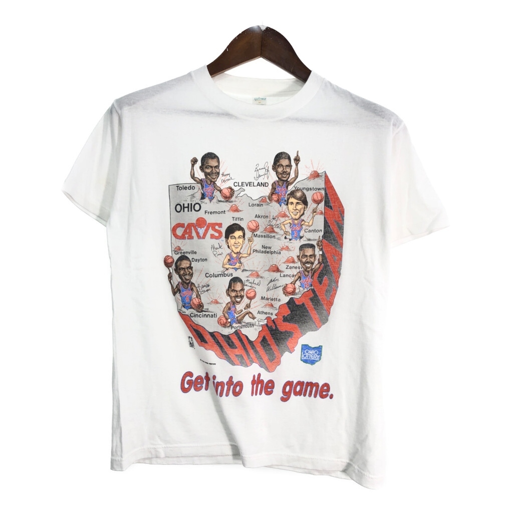 80年代 USA製 NBA クリーヴランド・キャヴァリアーズ 半袖Tシャツ プロチーム ホワイト(メンズ M)中古 古着 T8359拍卖
