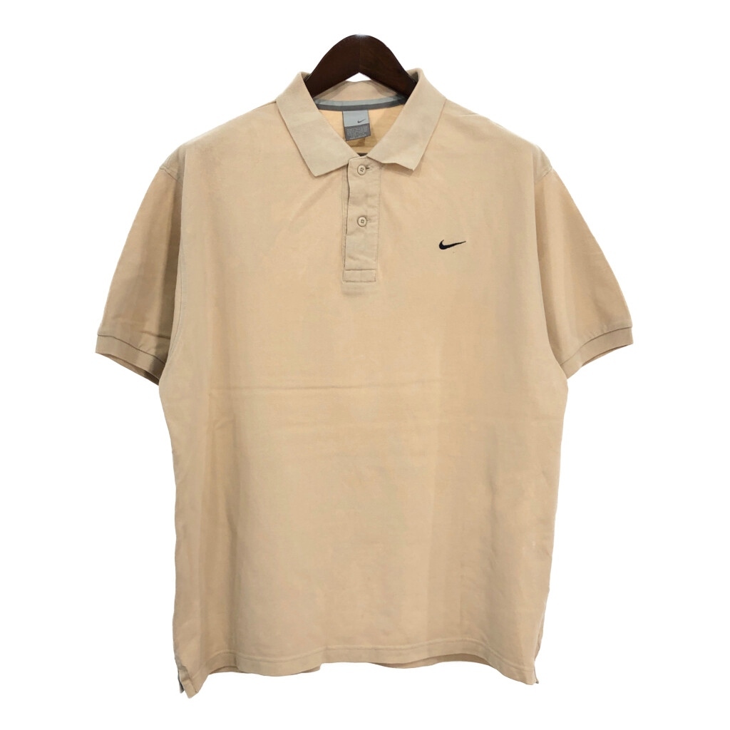 00年代 NIKE ナイキ ポロシャツ スポーツ ベージュ(メンズ L)中古 古着 T8294拍卖