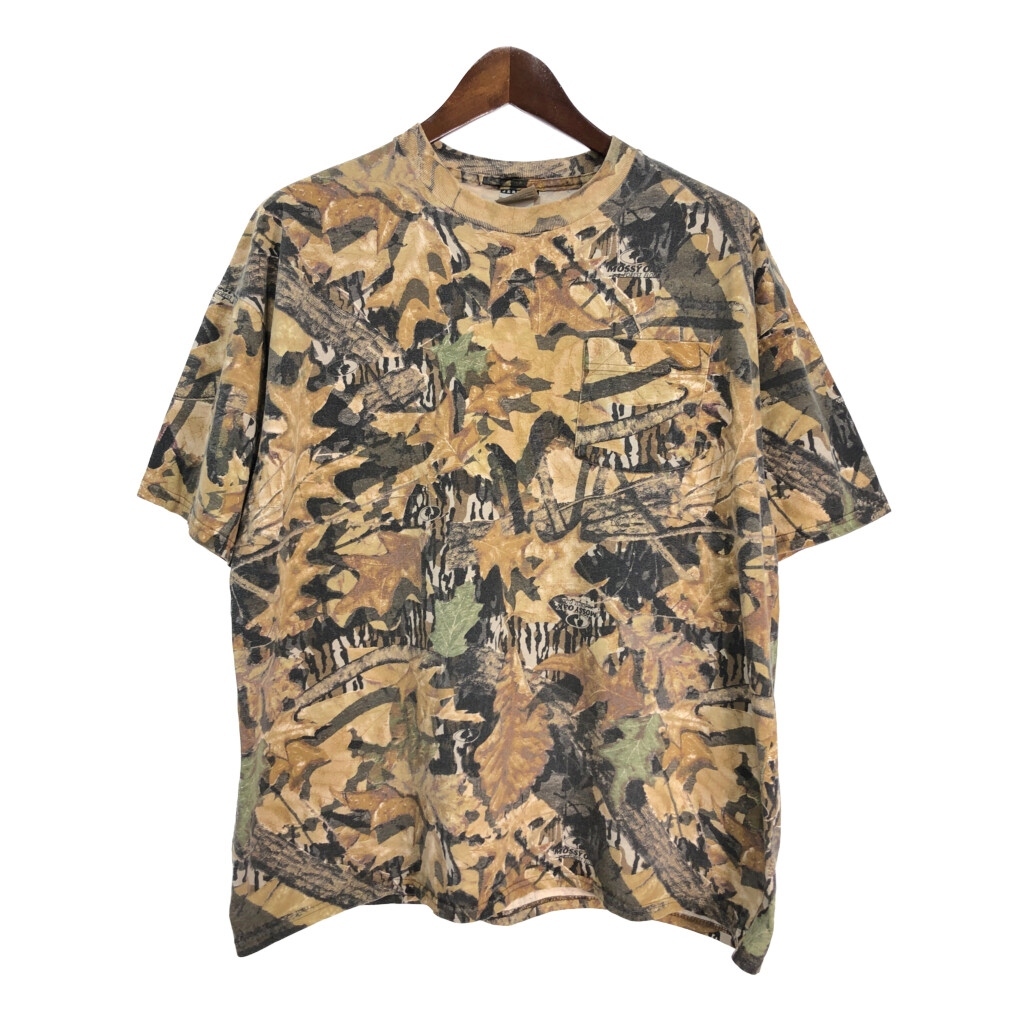 JERZEES ジャージーズ 半袖Tシャツ リアルツリーカモ ブラウン(メンズ XL)中古 古着 T7381拍卖