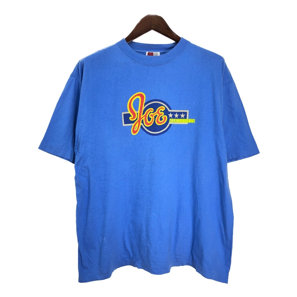 90年代 Joe De Musical 半袖Tシャツ ロゴ ミュージカル ライトブルー(メンズ M相当)中古 古着 T7431拍卖