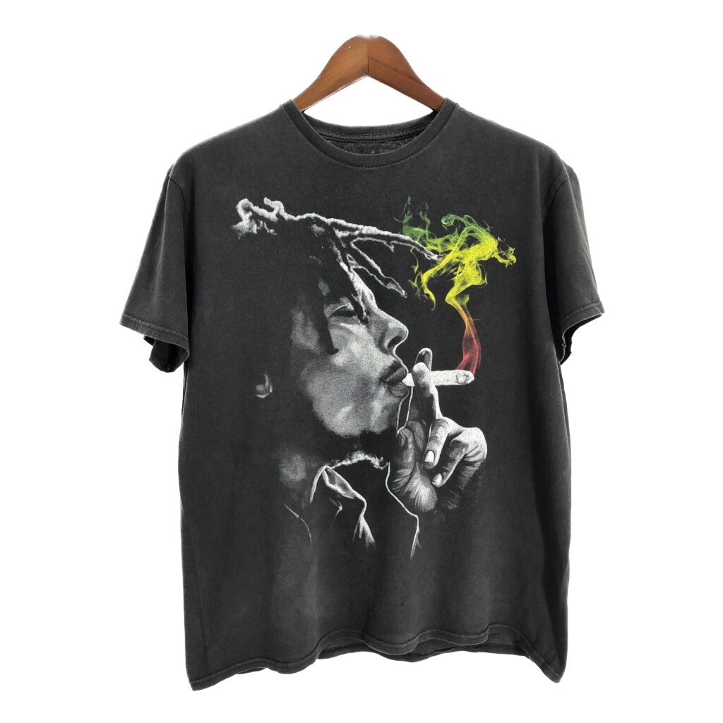 Bob Marley ボブ・マーリー 半袖Tシャツ ブラック(メンズ M相当)中古 古着 T7546拍卖