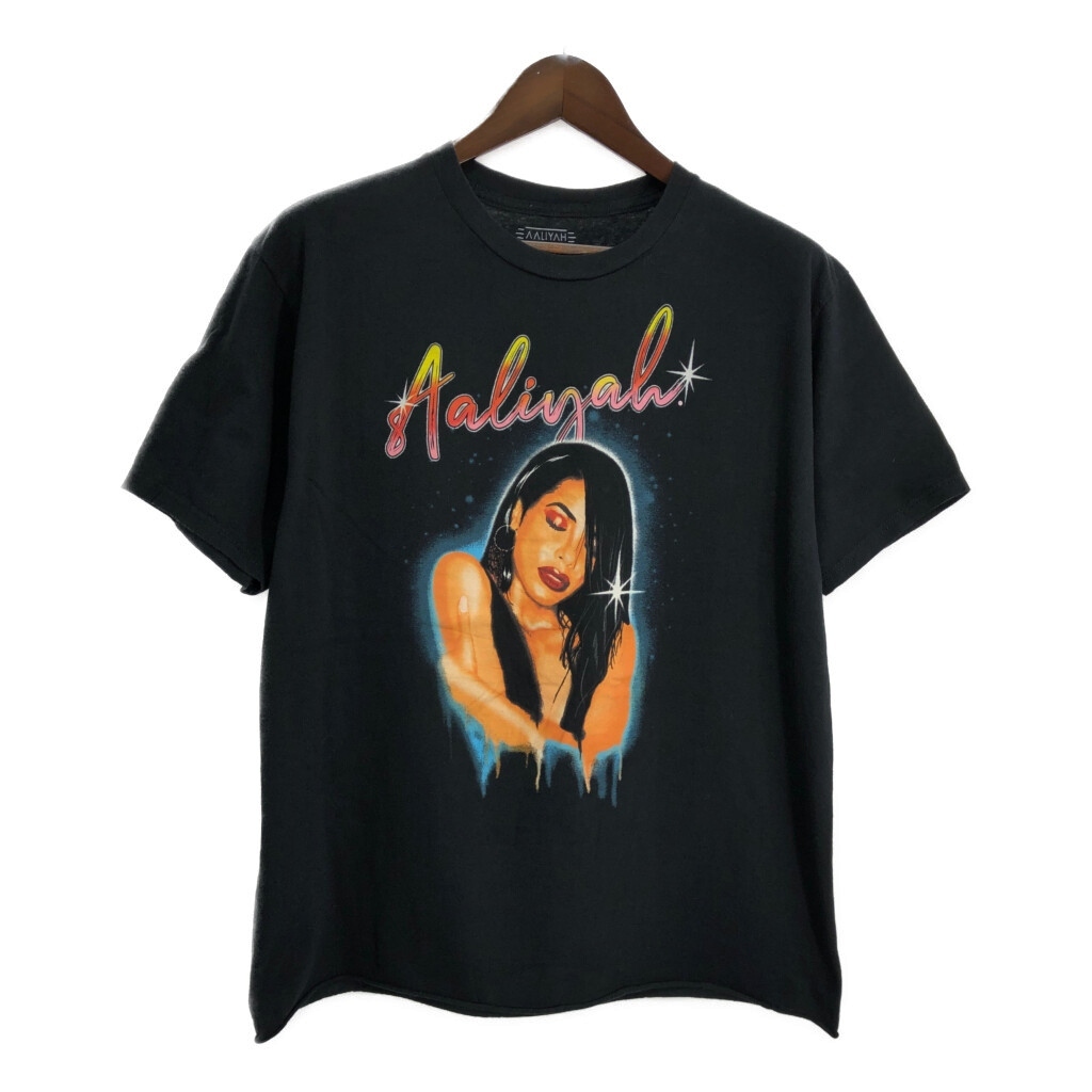 Aaliyah アリーヤ 半袖Tシャツ ブラック(メンズ XL)中古 古着 T7620拍卖