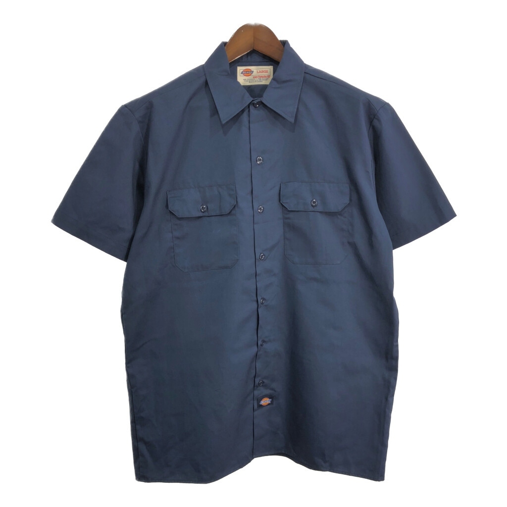 Dickies ディッキーズ ワークシャツ ネイビー(メンズ LARGE)中古 古着 T8952拍卖