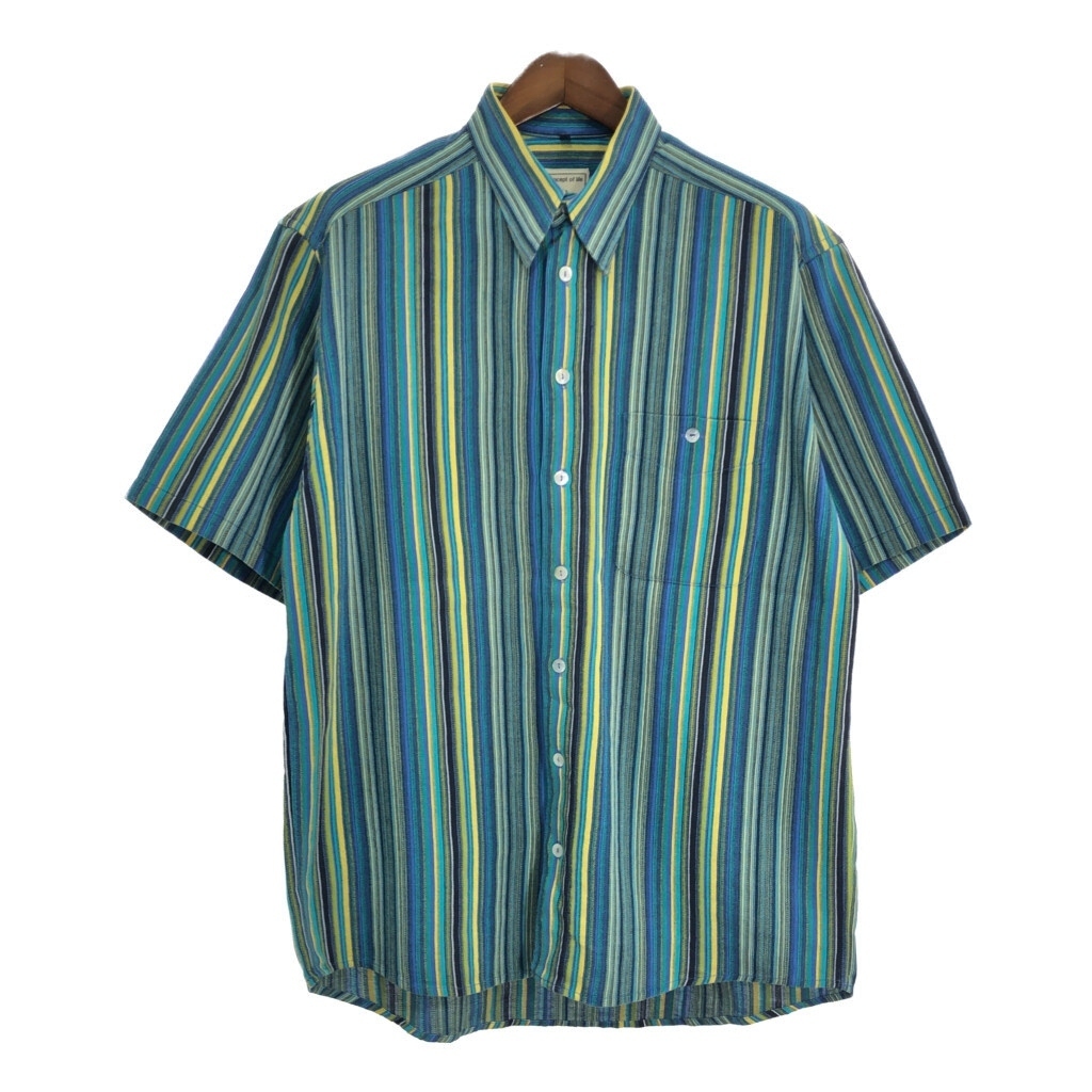 CAVALLO NEWS 半袖シャツ ストライプ マルチカラー(メンズ L)中古 古着 T8152拍卖