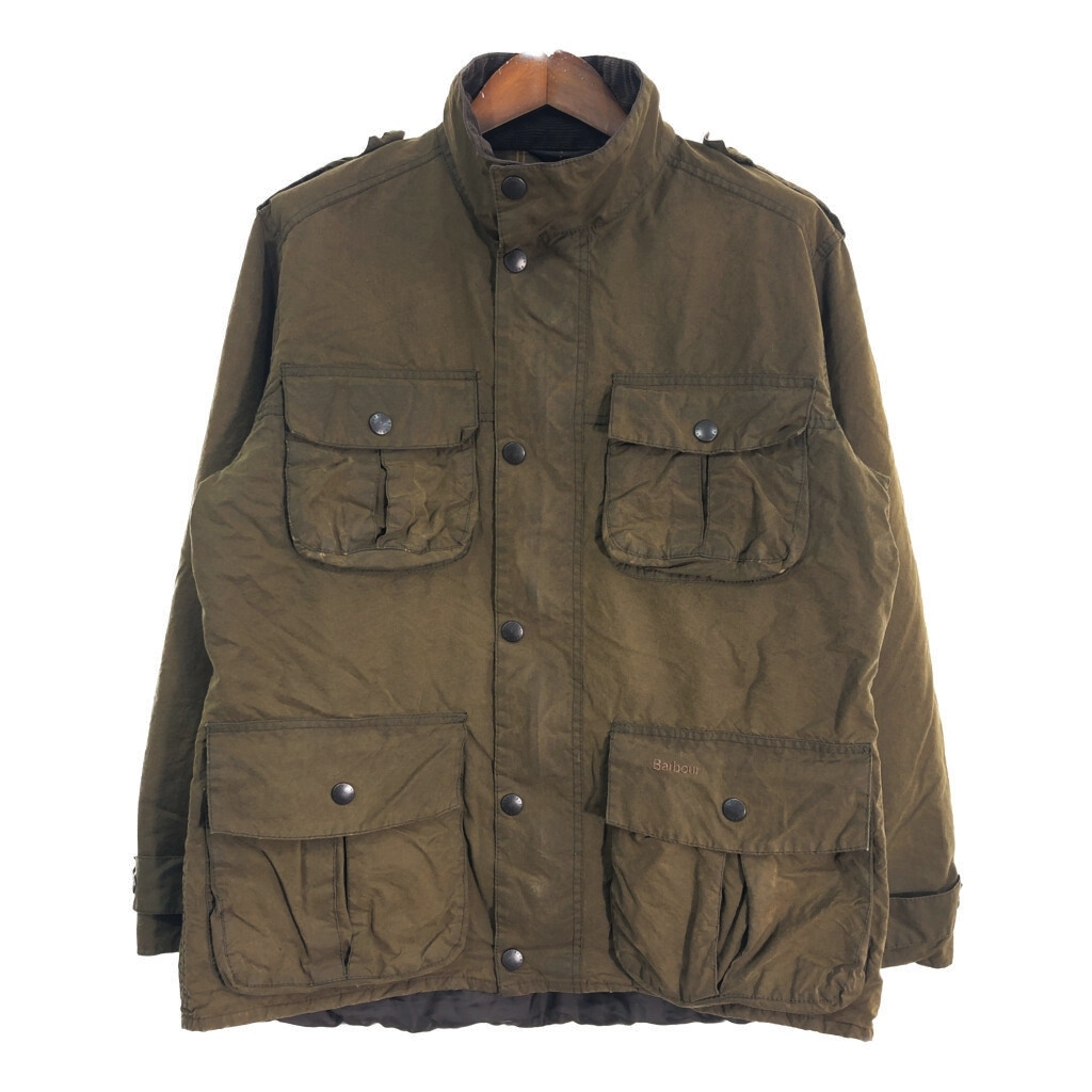 Barbour バブアー TROOPER JACKET オイルドジャケット オリーブ(メンズ L)中古 古着 T8187拍卖