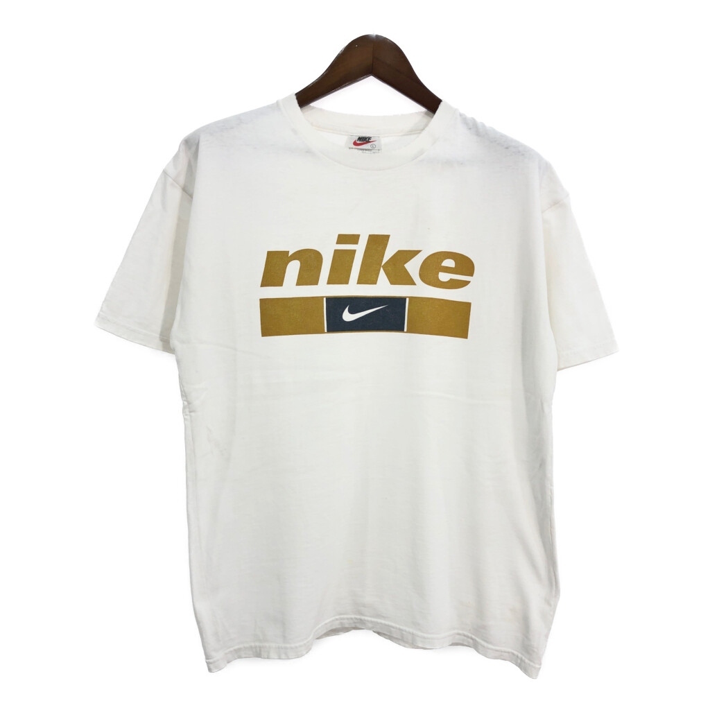 90年代 NIKE ナイキ 半袖Tシャツ スポーツ ホワイト(メンズ L)中古 古着 U0560拍卖