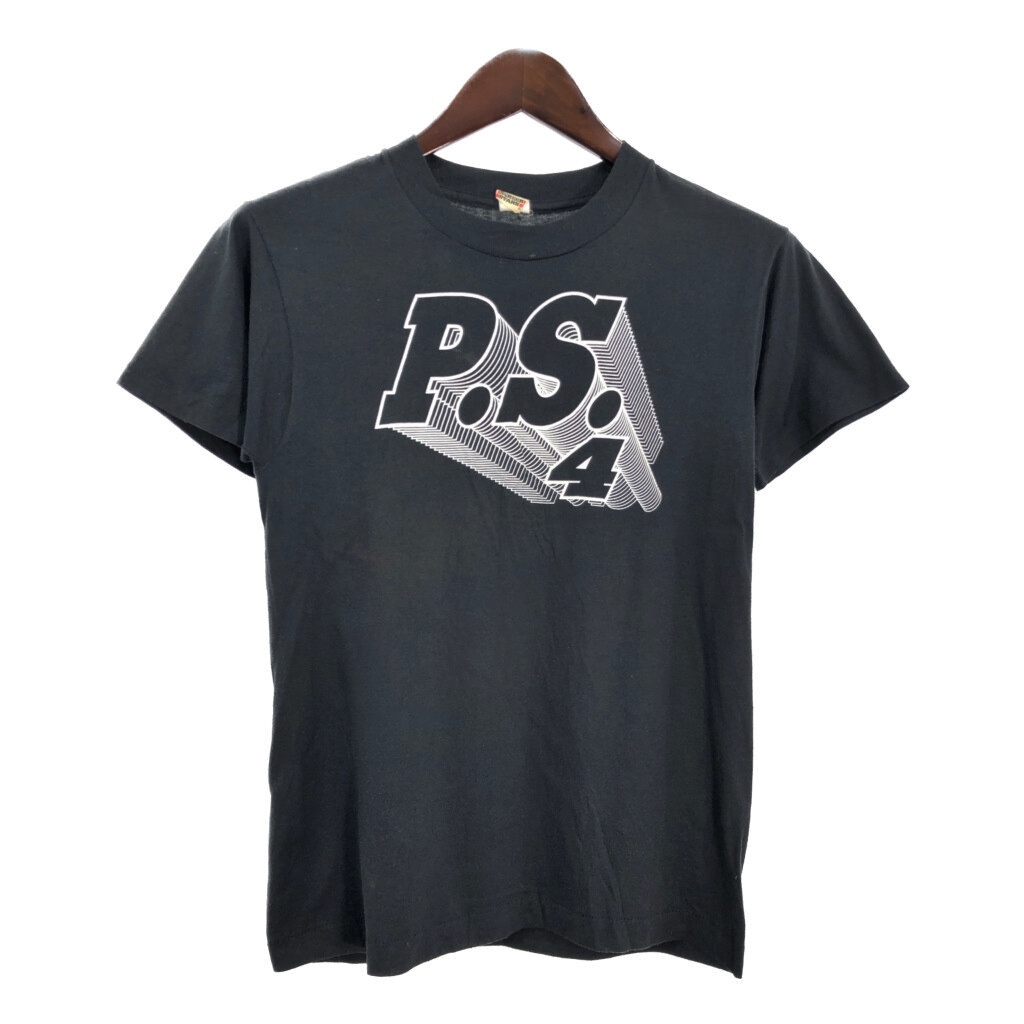80年代 USA製 Public School 4 半袖Tシャツ ブラック(メンズ S)中古 古着 T9821拍卖