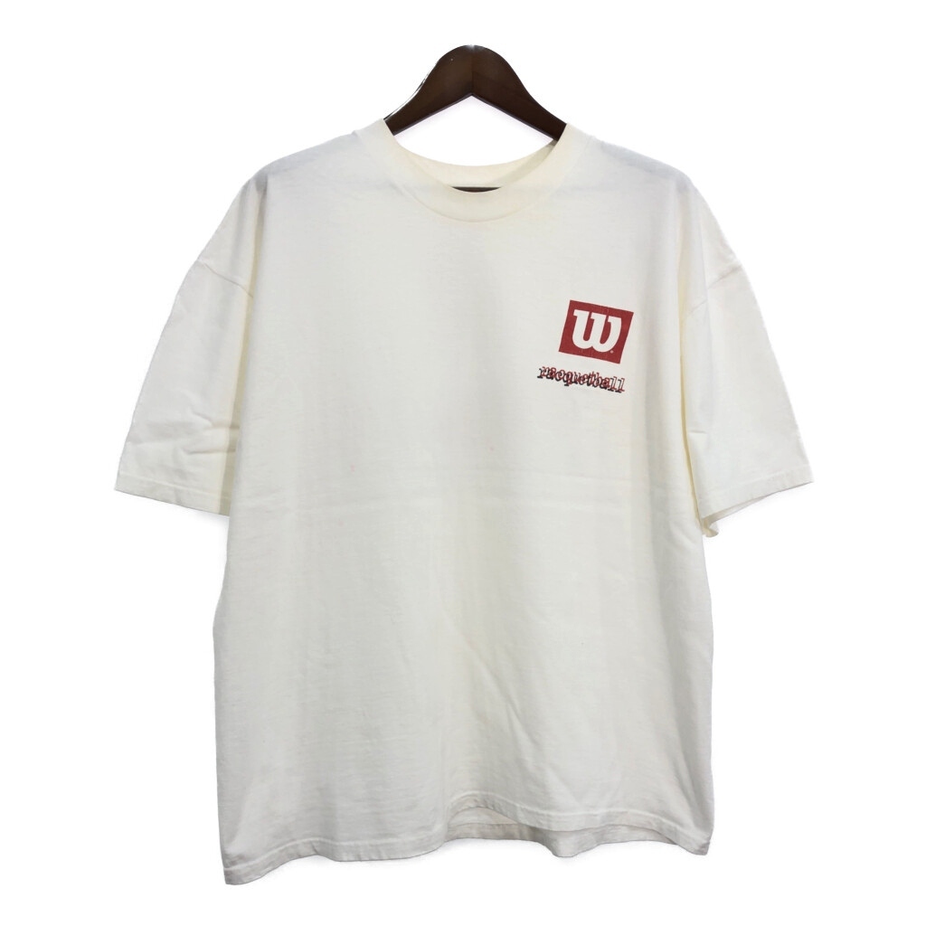 00年代 Wilson ウィルソン ロゴ 半袖Tシャツ 大きいサイズ スポーツ ホワイト(メンズ XXL)中古 古着 T9863拍卖
