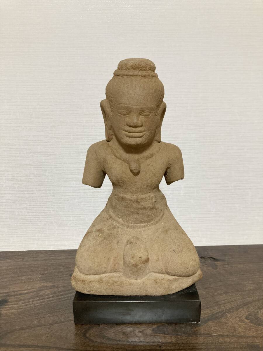 【家船】クメール女身像 13世紀頃 検)アンコールワット 送料無料拍卖