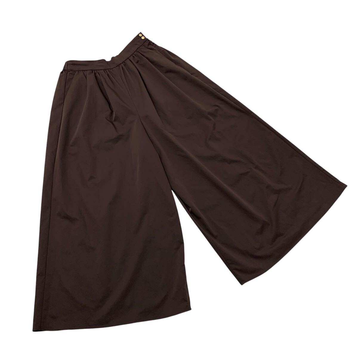 B450-60 LOUNIE ルーニィ ワイドパンツ パンツ ワイド ボトムス ゆったり ブラウン 茶 レディース 無地 40拍卖