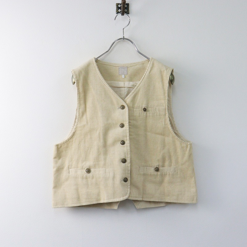 美品 ツハルバイサマンサモスモス TSUHARU by Samansa Mos2 SM2 綿麻コーデュロイベスト F/ベージュジレ ビスチェ【2400014349870】拍卖