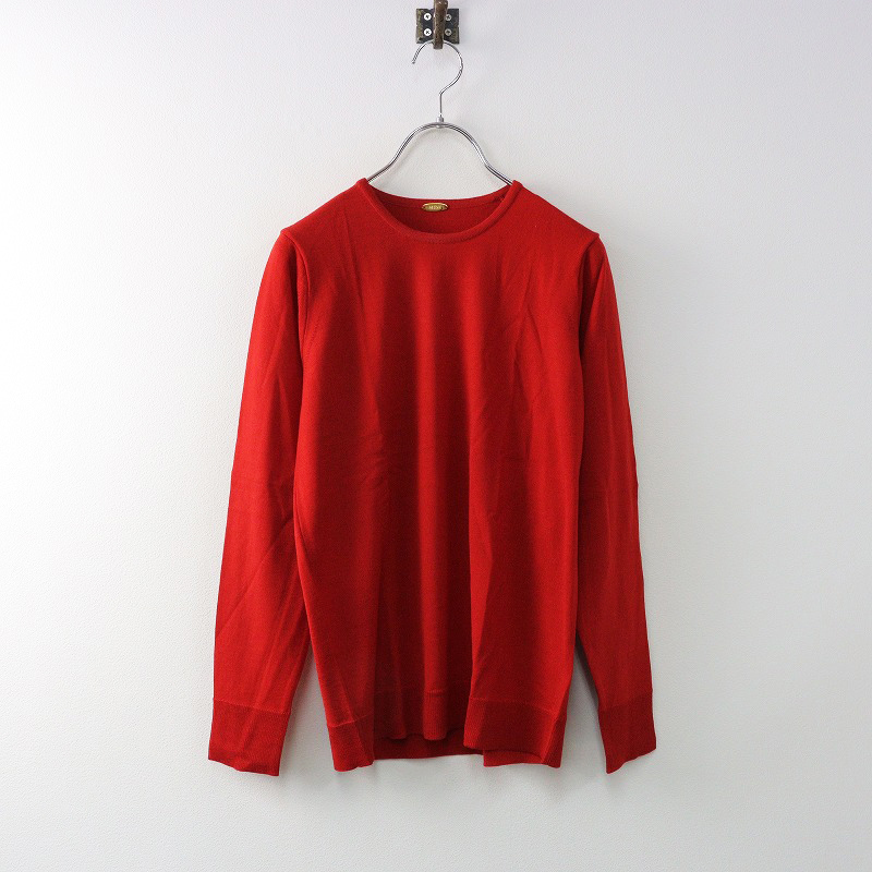 ドゥーズィエムクラス Deuxieme Classe FF30 クルーネックプルオーバー 36/レッド ウール ニット セーター【2400014352948】拍卖